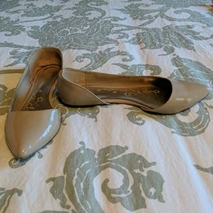 Tan pointy flats, size 11 Wide